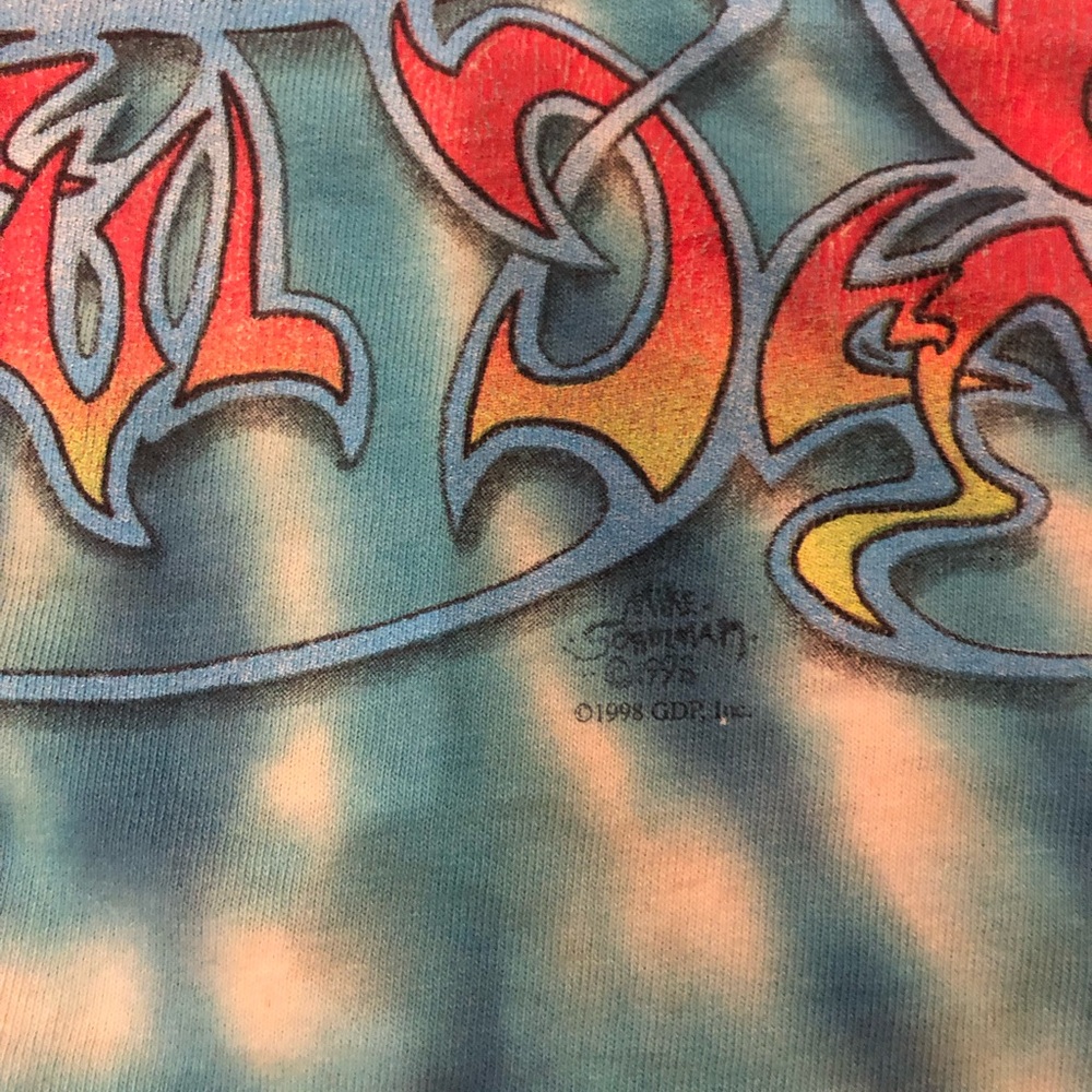 Vintage Grateful Dead T-Shirt Let it Shine Double Sided Tie Dye Deadheads 1998